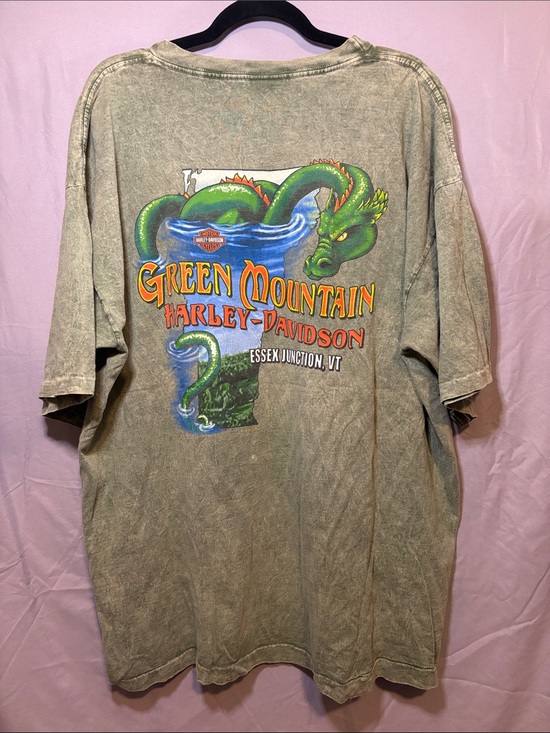 Harley-Davidson Other - Harley-Davidson Green Mountain Vermont Dragon Graphic Tee in green mineral wash